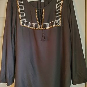 Old Navy Black Tunic Blouse
